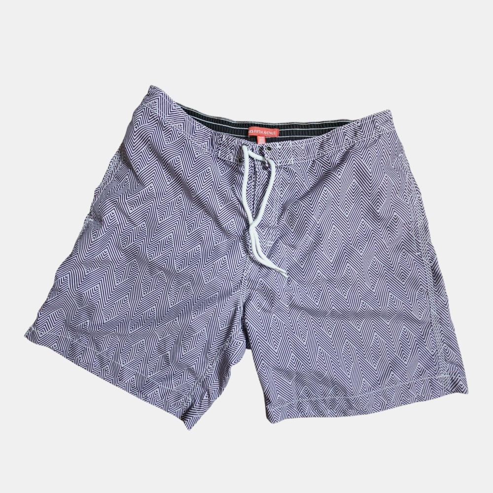 Saks Fifth Avenue Mens Swim Trunks XL Abstract Geometric Print Board Shorts